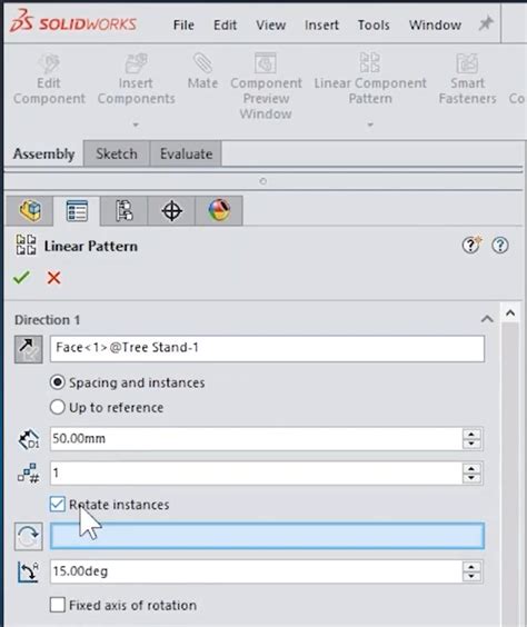 Image result for SolidWorks Linear Pattern Tool