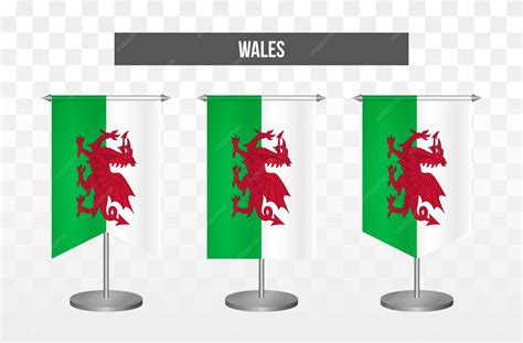 Premium Vector | Realistic vertical 3d vector illustration desk flags ...