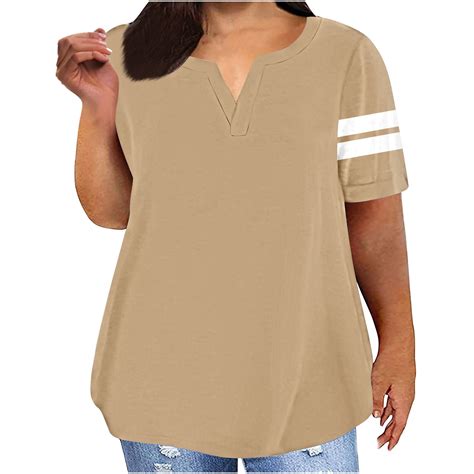Babcutegg Womens Plus Size TShirts, Summer Soild Color V-Neck Womens ...