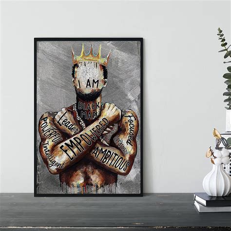 Black Man Wall Art African American Man Poster Black Men I Am Empowered ...