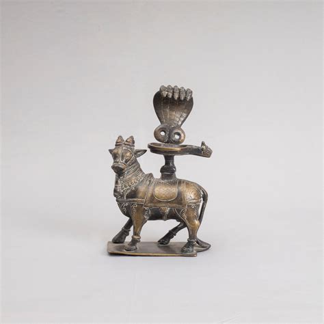 Brass Nandi with Naga – The Blue Trunk