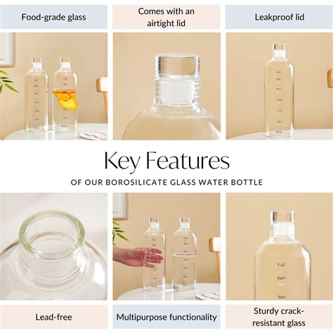 Borosilicate Glass Water Bottle 1050ml Online - Premium Water Bottle ...