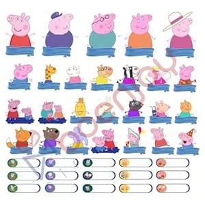 BOENJOY Gifts- Peppa Pig Waterproof Name Label Stickers for Kids- Self ...