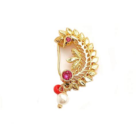 Buy Pihtara Jewels Marathi Nose Pin at Amazon.in
