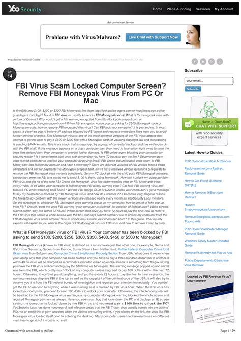 FBI Virus Scam Locked Computer Screen? Remove FBI Moneypak Virus From ...