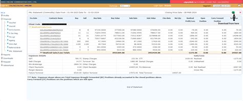 How to view / download Profit & Loss Statement for Commodity Segment