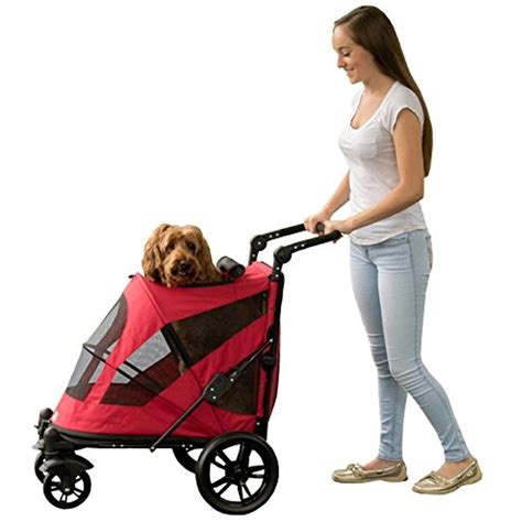 Pet Gear NO-ZIP Stroller, Push Button Zipperless Dual Entry, for Single ...