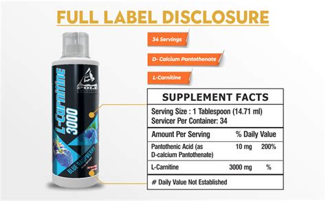 Pole Nutrition L-Carnitine 3000 Dietary Supplement - Orange Blast ...