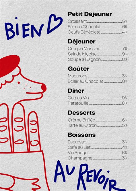 French Restaurant Menu Design 的图像结果