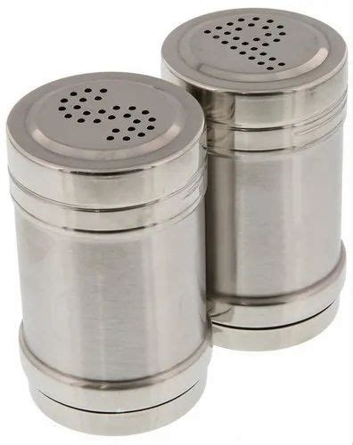 Salt And Pepper Set - Stainless Steel Metal Round Salt and Pepper ...