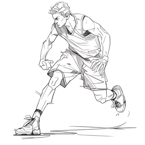 Premium Photo | Illustration of a basketball player sketch drawing cartoon