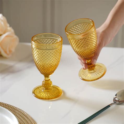 Stemmed Crystal Glass Set of 2