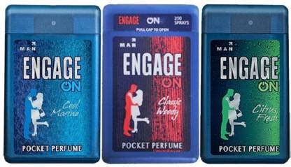 Buy Engage Men On Cool Marine, Citrus Fresh & Classic Woody Pocket ...