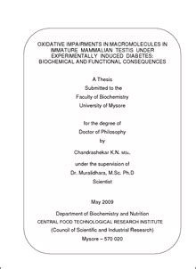 Oxidative Impairments in Macromolecules in Immature Mammalian Testis ...