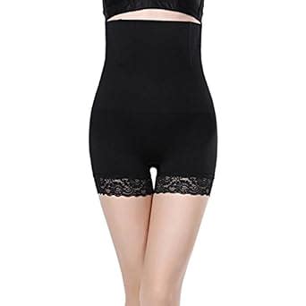 Indove Women Lace Trim High Waist Briefs Body Shaper Slimming Underwear ...