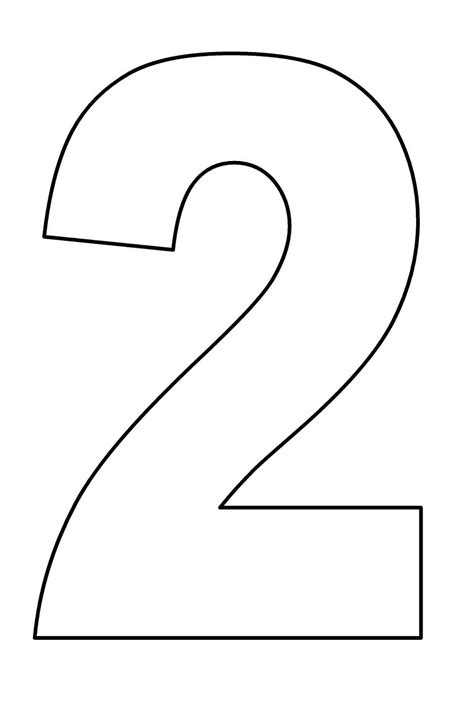 Printable Number 2 - Bubble Number 2 Outline