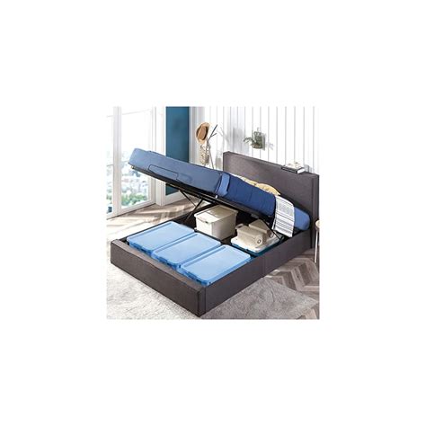 Buy ZINUS Finley Upholstered Platform Bed Frame with Lifting Storage ...