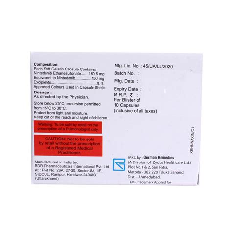 NINDEV 150MG SOFTGEL CAPSULES 10'S Price, Uses, Side Effects ...