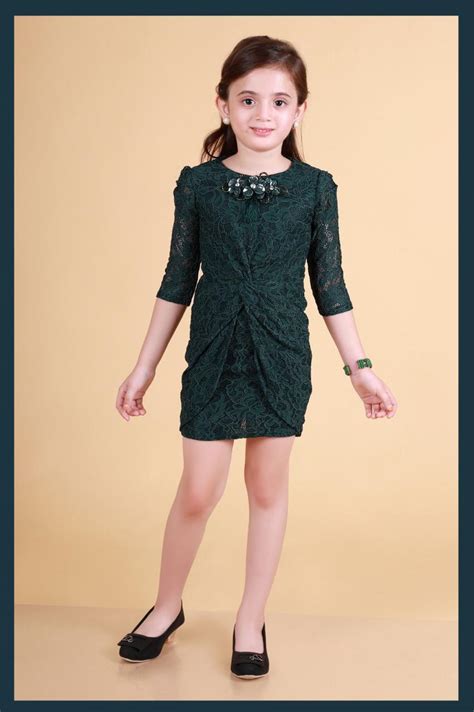 Girls Bodycon Bottle Green One-Piece [GD-6971] (1-12 Years) – Kriss n Kross