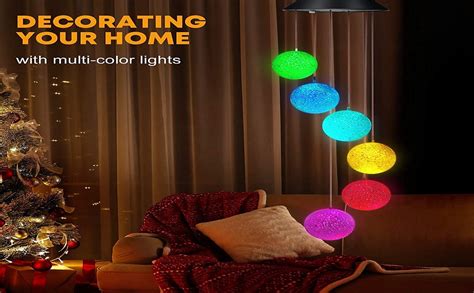 WHISKET Solar Wind Chimes Colors Changing Lights, Best Gifts for Mom ...