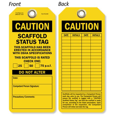 Scaffolding Safety Tags-Super Safety Services