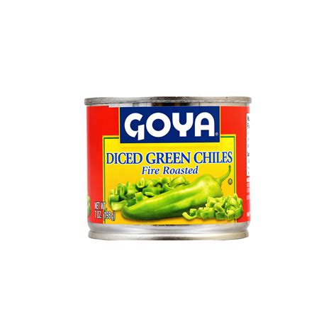 Canned Diced Green Chile Peppers Ortega Green Chiles, Fire Roasted,
