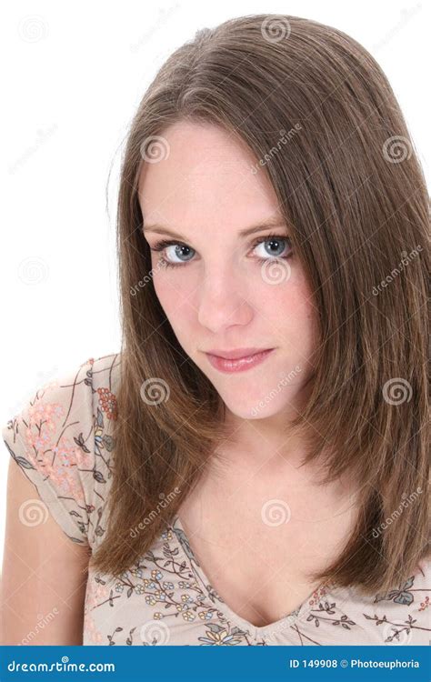 Close Up of Beautiful Twenty Year Old Woman Stock Photo - Image of hair ...