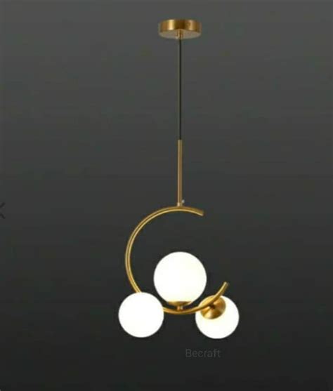 Buy Lexton 3-Light Globe Chandelier Hanging Light Gold Modern Ceiling ...