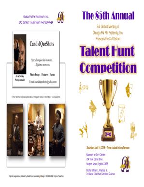 Fillable Online 3rd District of Omega Psi Phi Fraternity Inc. Talent ...