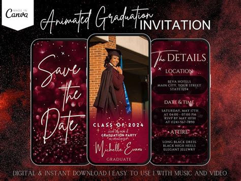 Image result for Graduation Invitation Card Marron Color