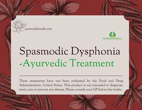 Spasmodic Dysphonia- Ayurvedic Treatment, Diet, Exercises, Research ...