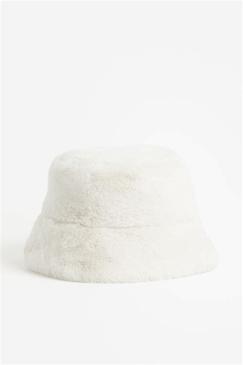 Fluffy Bucket Hat - White - Ladies | H&M US