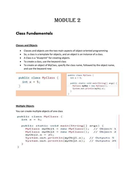 OOP MODULE 2 OBJECT ORIENTED PROGRAMMING MODULE3 - MODULE 2 Class ...