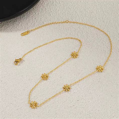 Golden Daisy Chain Necklace JLTN1695