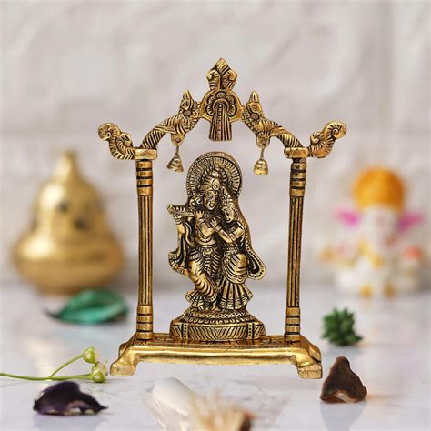 Buy CHHARIYA CRAFTS Metal Radha Krishna Statue Gold Plated Decor Your ...
