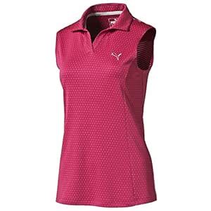 Buy Puma Golf Women's Polka Stripe Sleeveless Polo, Rose Red, X-Small ...