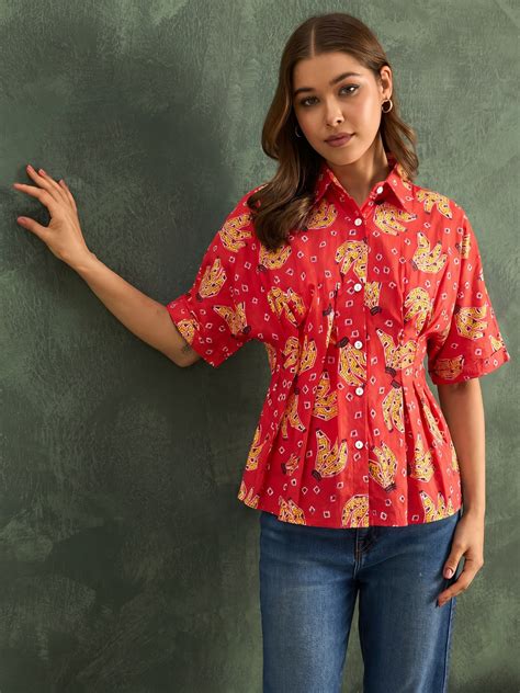 Drop Shoulder Pleated Pure Cotton Shirt