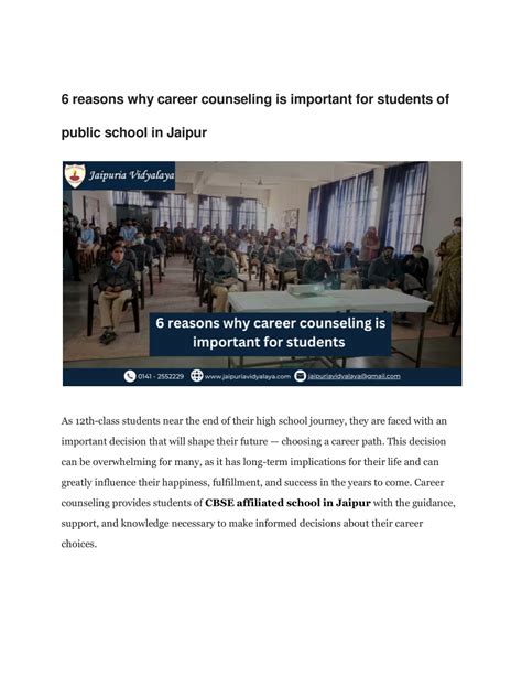 PPT - 6 reasons why career counseling is important for students of public school in Jaipur ...