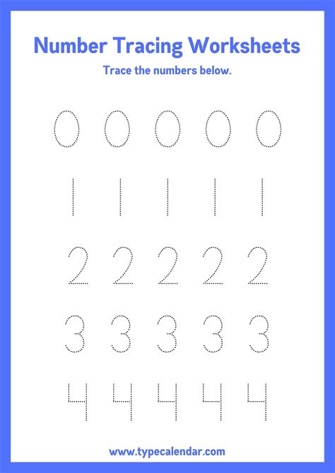 Free Printable Number Tracing Worksheets [PDF] Preschool / 1-10 , 1-20