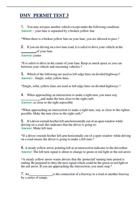 DMV Permit Questions 的图像结果