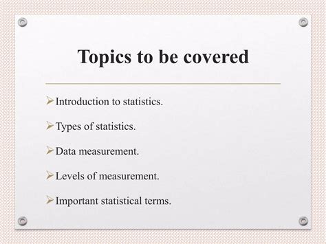 Introduction to statistics | PPTX