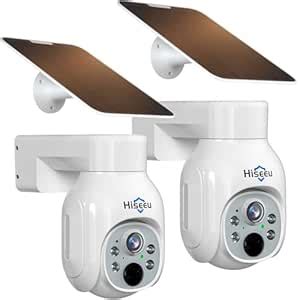 Buy Hiseeu Solar Security Camera Outdoor, 4MP Wireless WiFi Camera, PTZ ...
