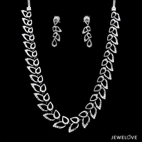 Platinum Evara Diamond Necklace & Earrings Set JL PT NE 341 – Jewelove™