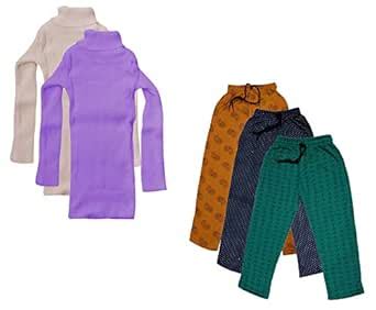 Buy KAYU Girl's Full Sleeves High Neck/Skivvy and Printed Fleece Warm ...