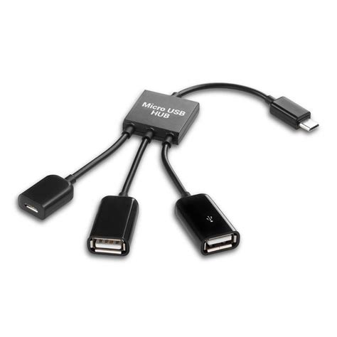 HundoP Club Hub Adapter,Micro USB OTG Hub Adapter for Smartphone/Tablet ...