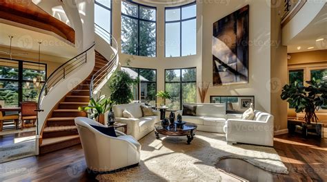Huge Mansion Living Room Stairs