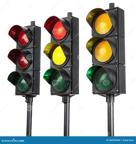 Realistic Traffic Lights On White Background Stock Photography ...