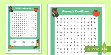 Gesunde Ernährung Buchstabengitter (teacher made) - Twinkl