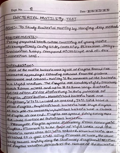 Record - Motility - Recprd - Expt. No. ........ £................. Date ...