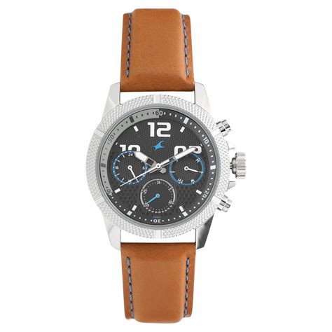 Buy Online Fastrack Loopholes Quartz Multifunction Black Dial Leather ...